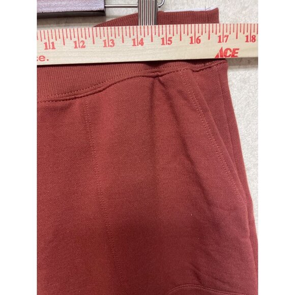 Nike Yoga Luxe Women's Pants Fleece Cropped Rust Brown Large NEW DA0776-670 - Picture 6 of 11